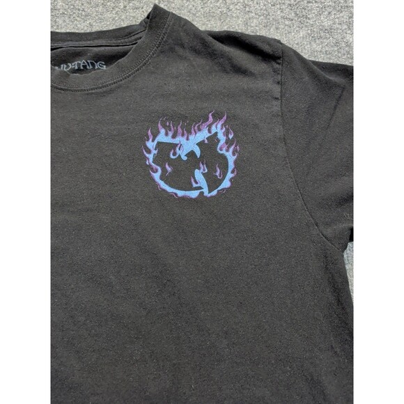 Wu Tang Clan Mens Shirt Medium Black 90s Hip Hop Rap Band Flame Shield Crew Med - Picture 2 of 8